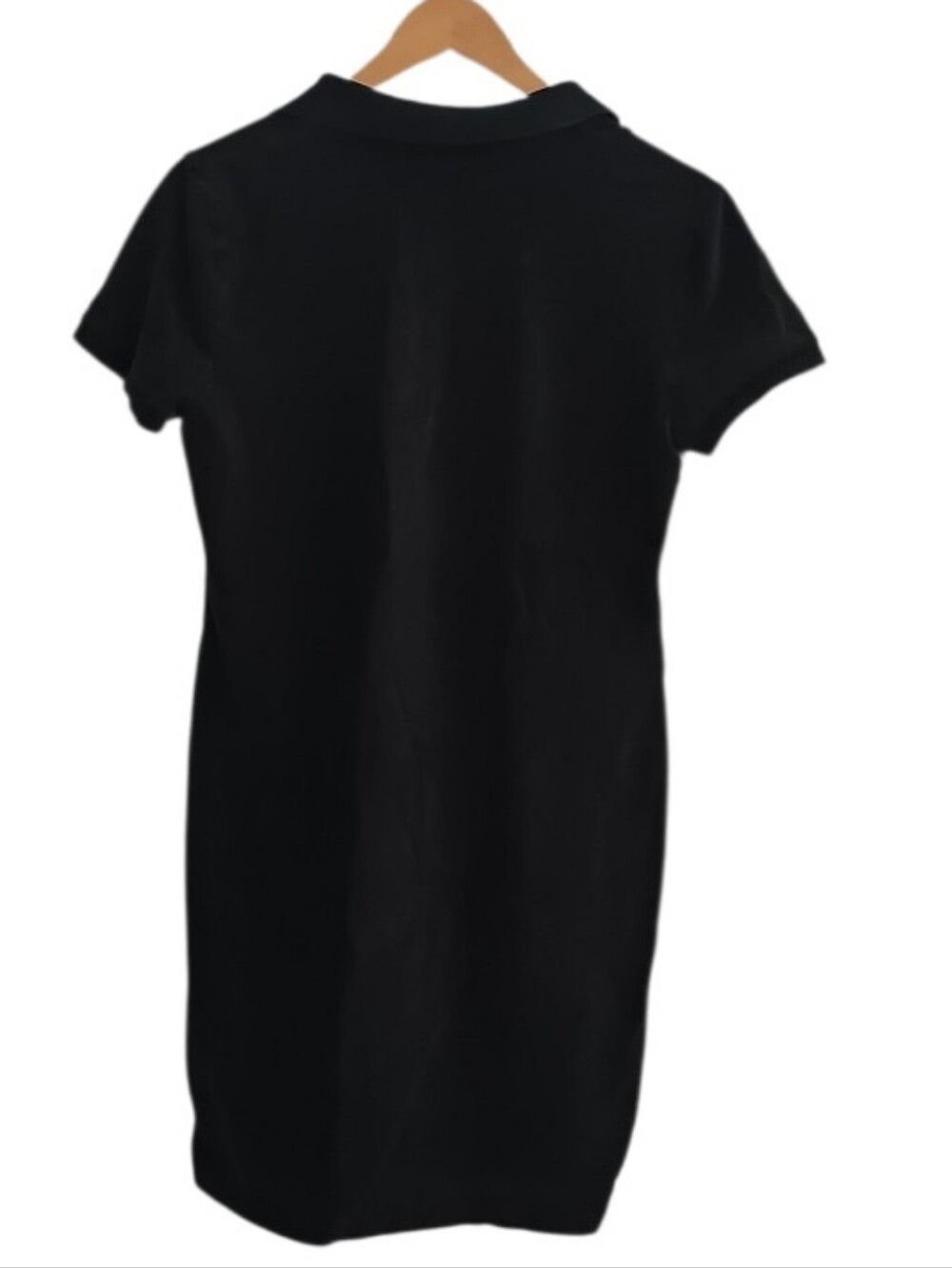 Vintage Lauren Ralph Lauren Polo Dress Sz L Black Logo Tape Cotton Stretch Y2K - Picture 2 of 14